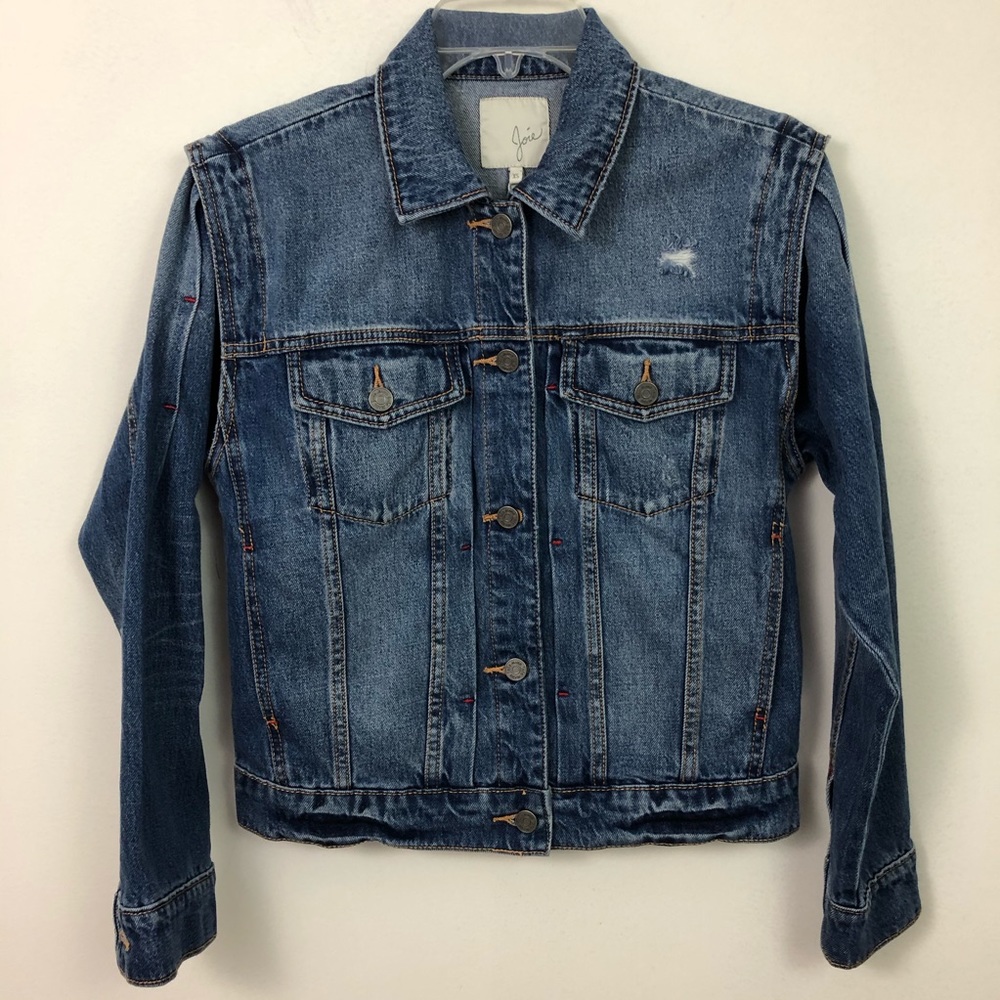 JOIE‎ Denim Jacket Size XS Demanda Distressed Blue